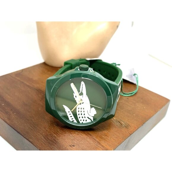 Lacoste Men's Watch 2011309 Neocroc Quartz Green Dial Rubber Strap 42mm - Picture 7 of 13